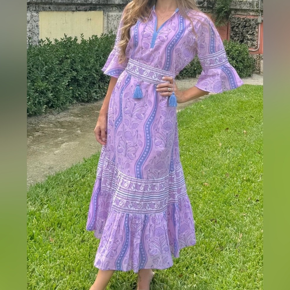 Isla Payal Lavender Paisley Maxi Dress Size‎ XL